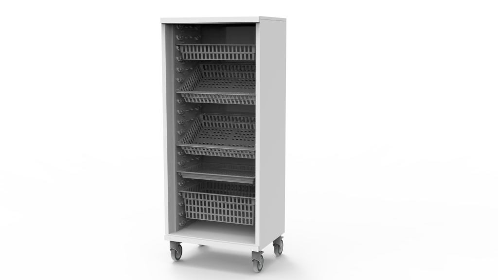 Medizinischer Wagen mit modularen Körben